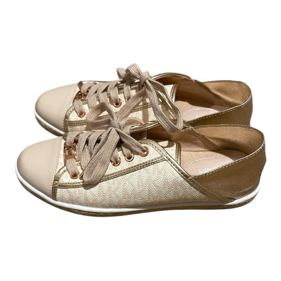Michael Kors Gold and Cream Casual Sneakers - Picture 2 of 5